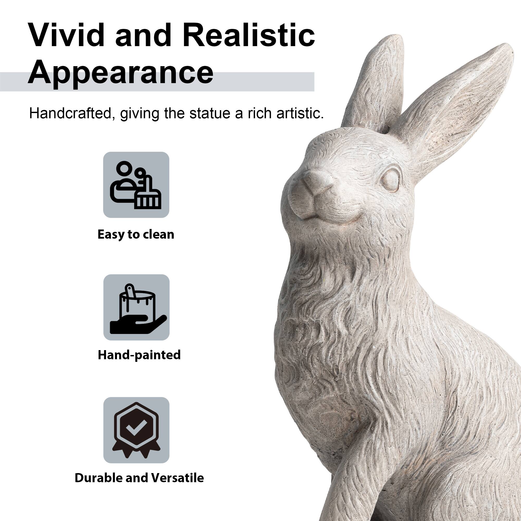 Glitzhome® 18" MGO Sitting Rabbit Garden Statue